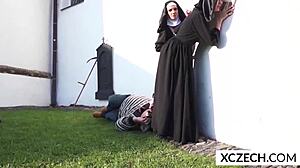 Two Czech nuns indulge in lesbian intimacy