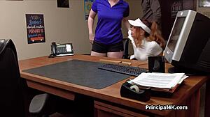 Principal enjoys a dual pleasure at his office